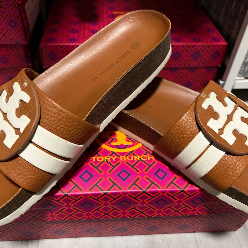 Tory Burch leather slides